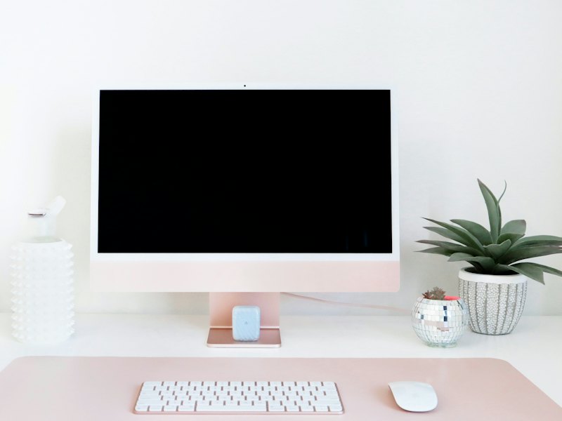 All-in-one desktop computer on a desk