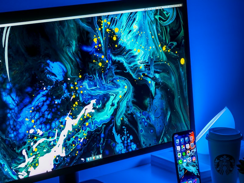 Computer monitor with keyboard