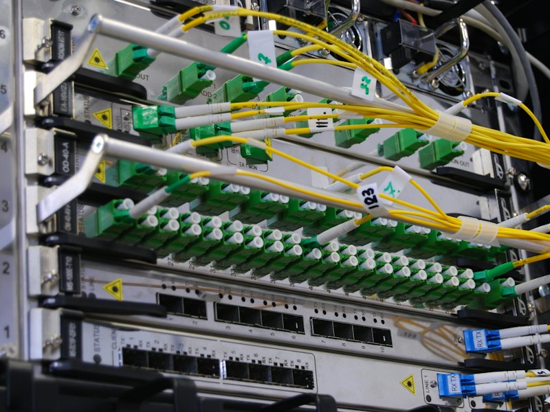 Network switch with fibre cables