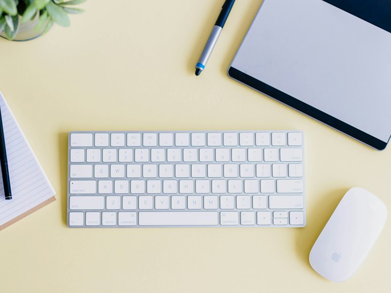 Keyboard and mouse on a desk